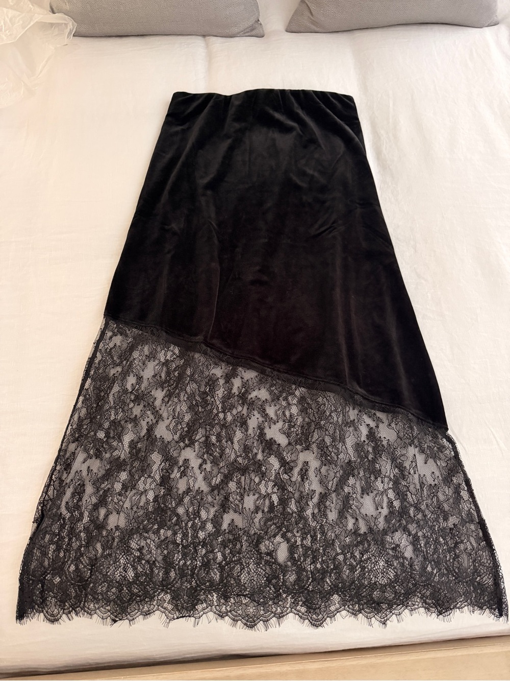 Chantilly Lace Velvet Bias Midi Skirt - Women’s